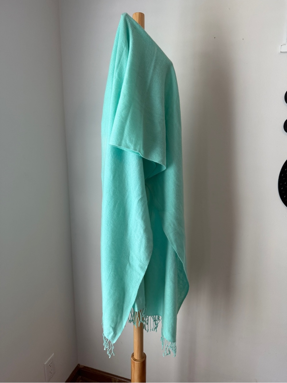 Cashmere Wrap Mint Green Fringe Shawl Pashmina 80 x 28